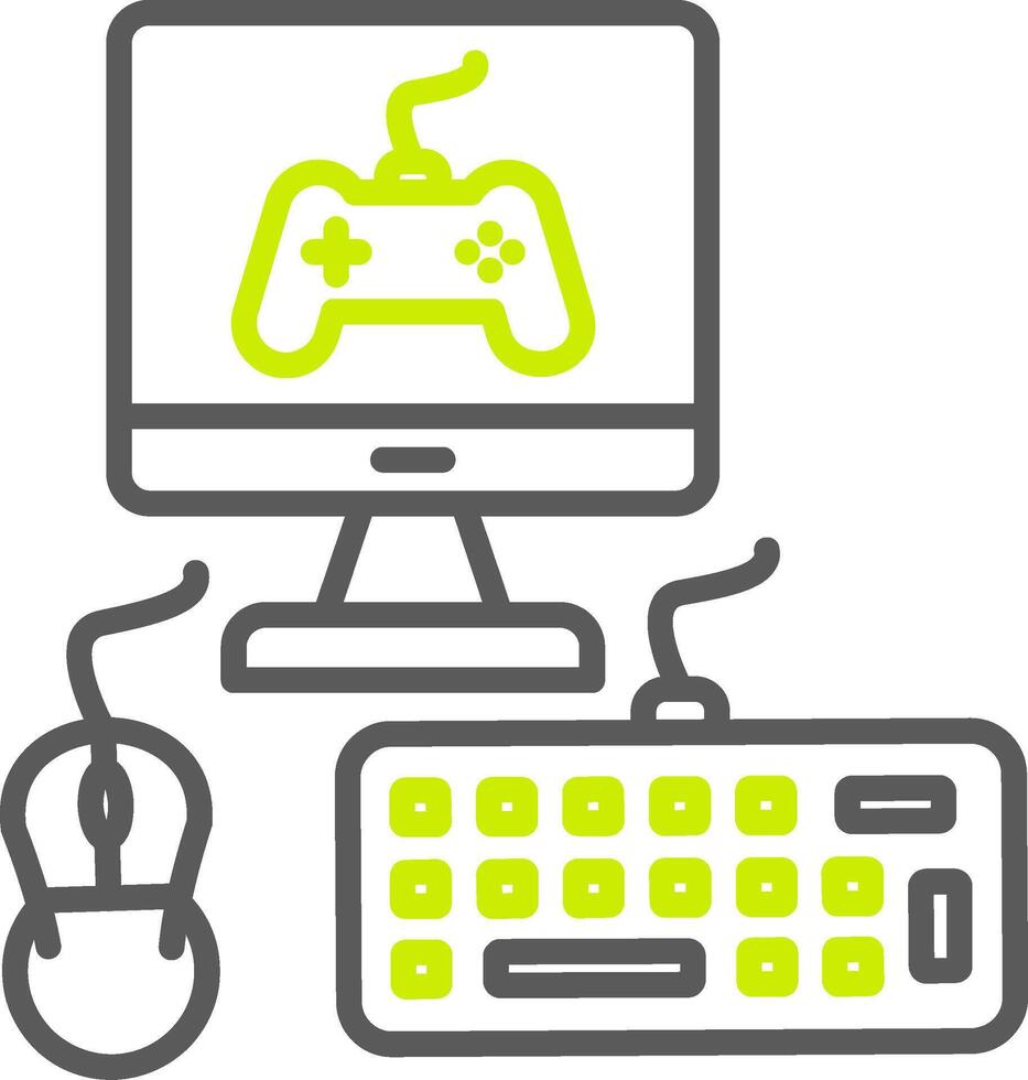 Pc Line Two Color Icon vector