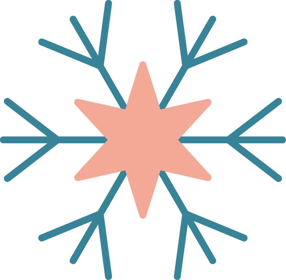 Snowflake Glyph Two Color Icon vector