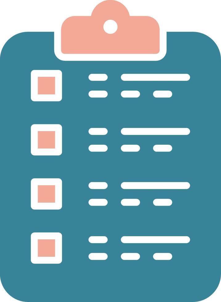 Checklist Glyph Two Color Icon vector