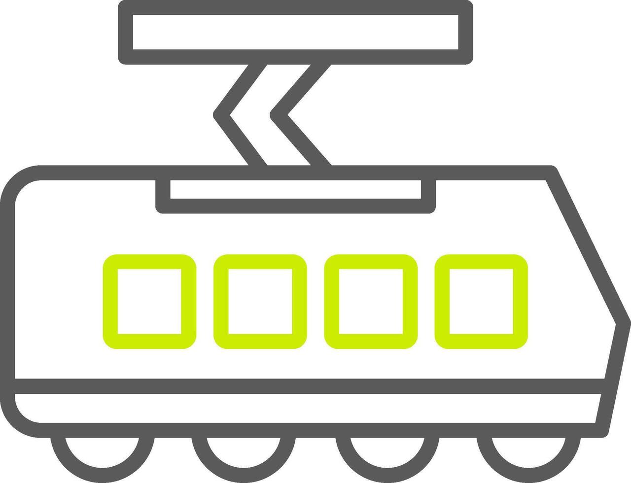 icono de dos colores de la línea de tranvía vector