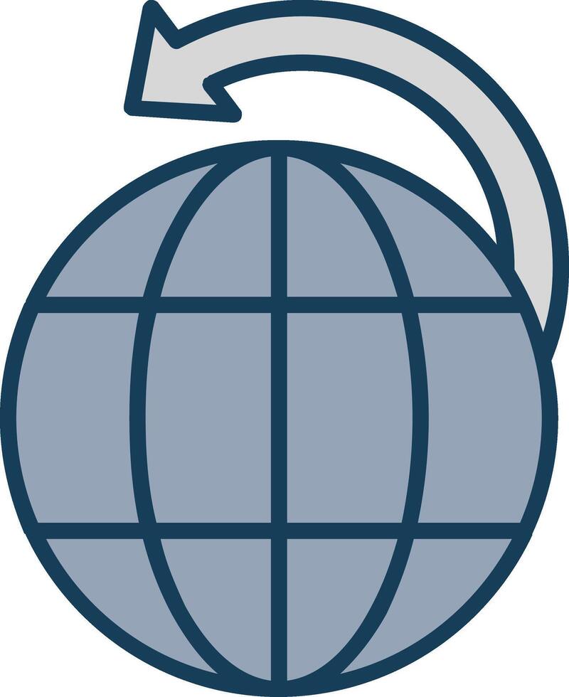 Worldwide Shipping Line Filled Grey Icon vector