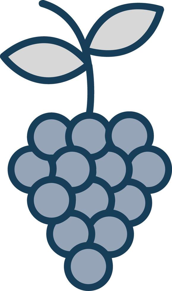 Grapes Line Filled Grey Icon vector