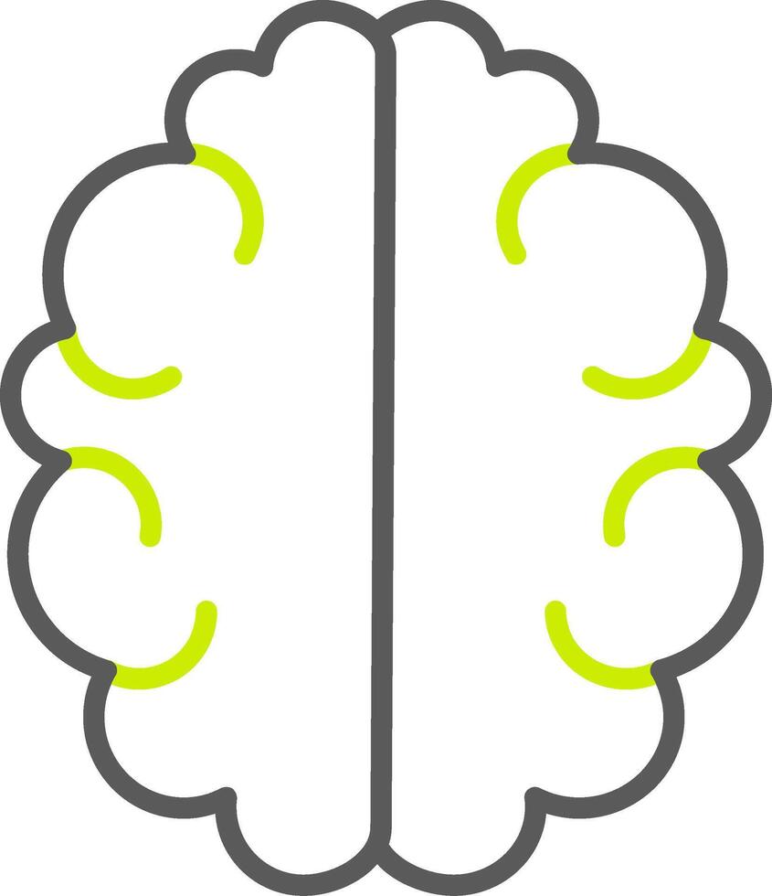 Brain Line Two Color Icon vector