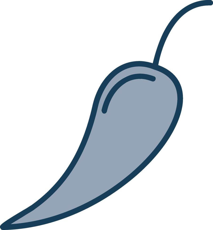 Chilli Line Filled Grey Icon vector