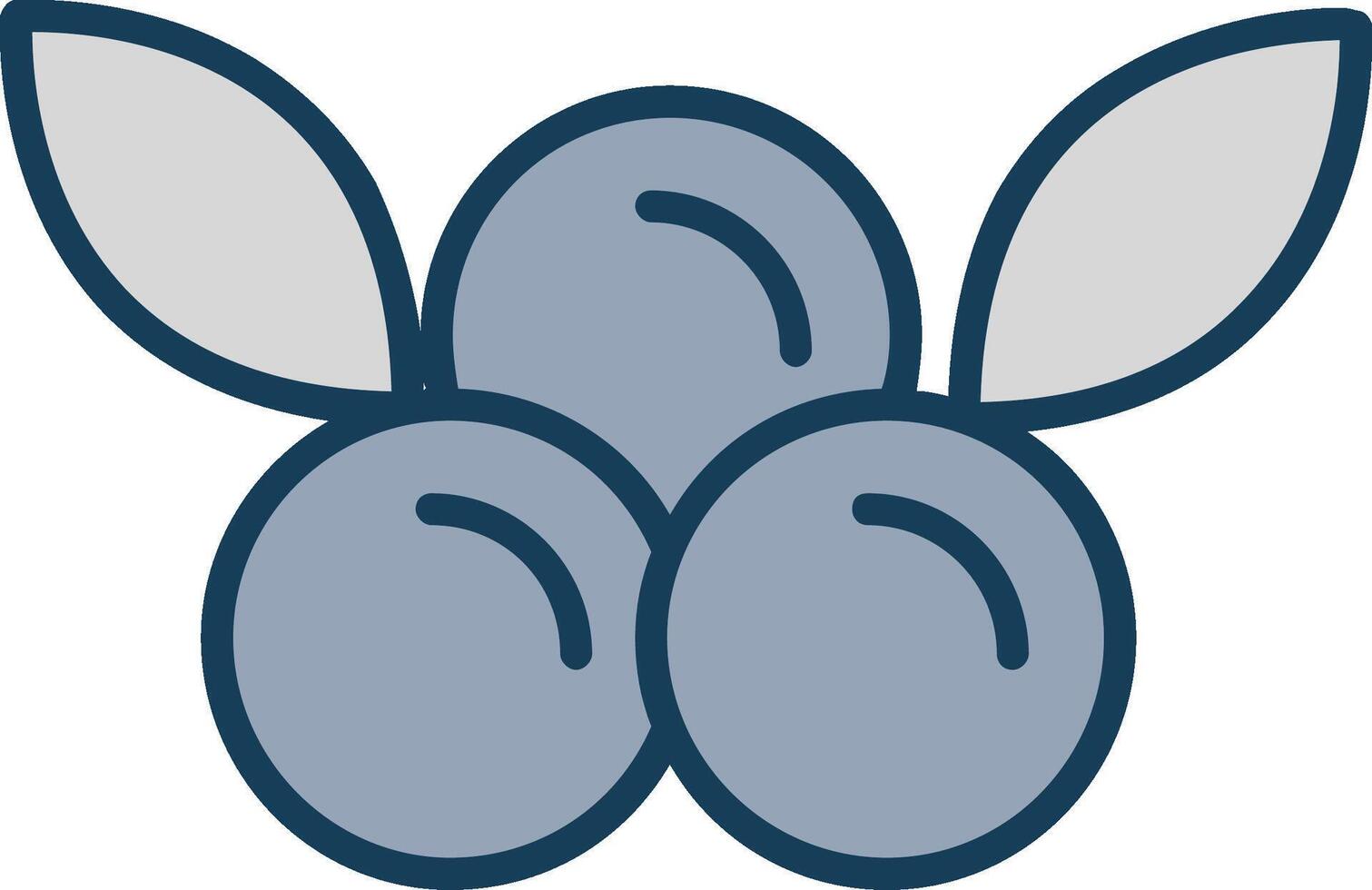 Cranberries Line Filled Grey Icon vector