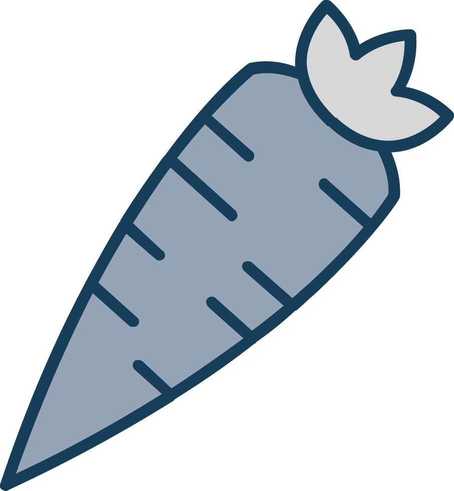 Carrot Line Filled Grey Icon vector