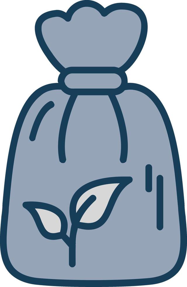Bio Garbage Bag Line Filled Grey Icon vector