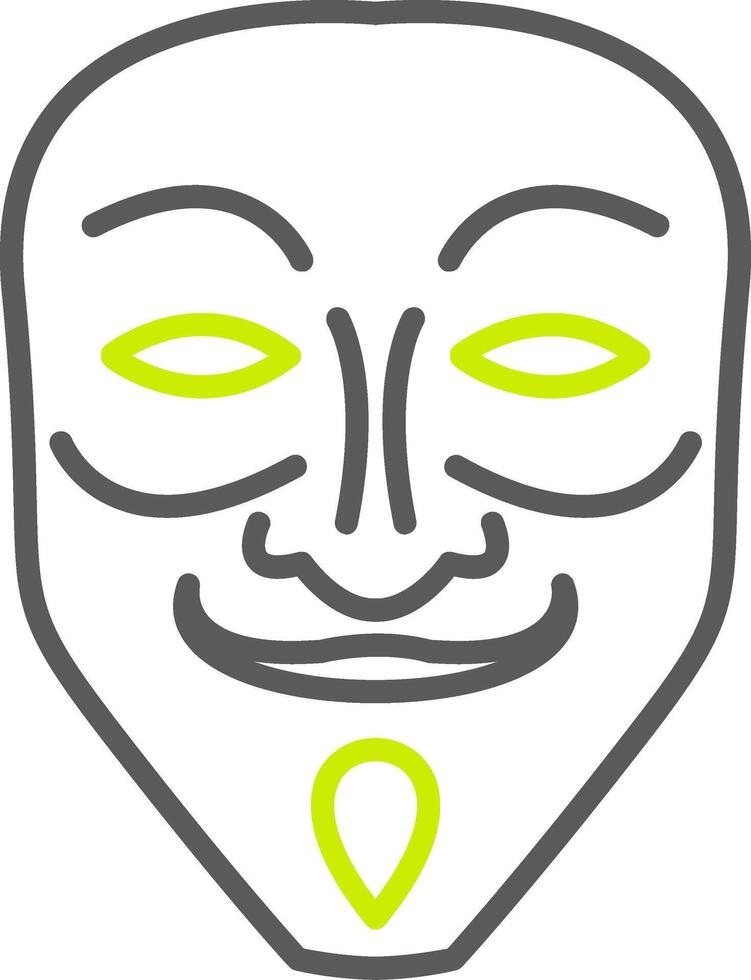 Mask Line Two Color Icon vector
