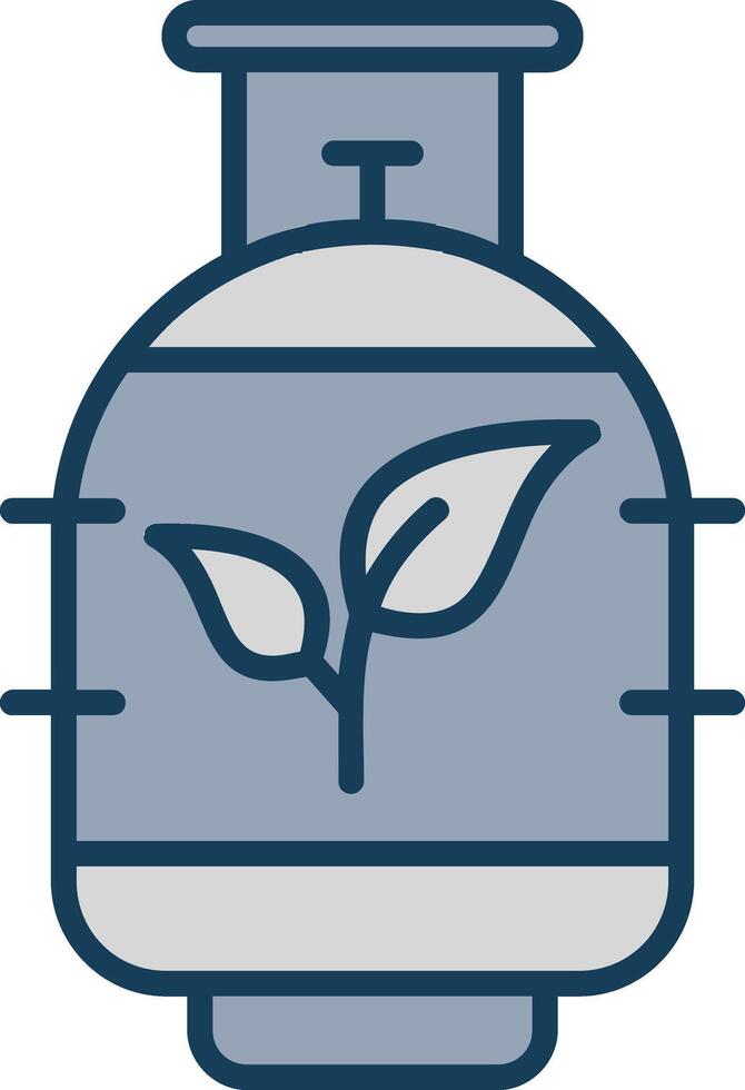 Bio Gas Line Filled Grey Icon vector
