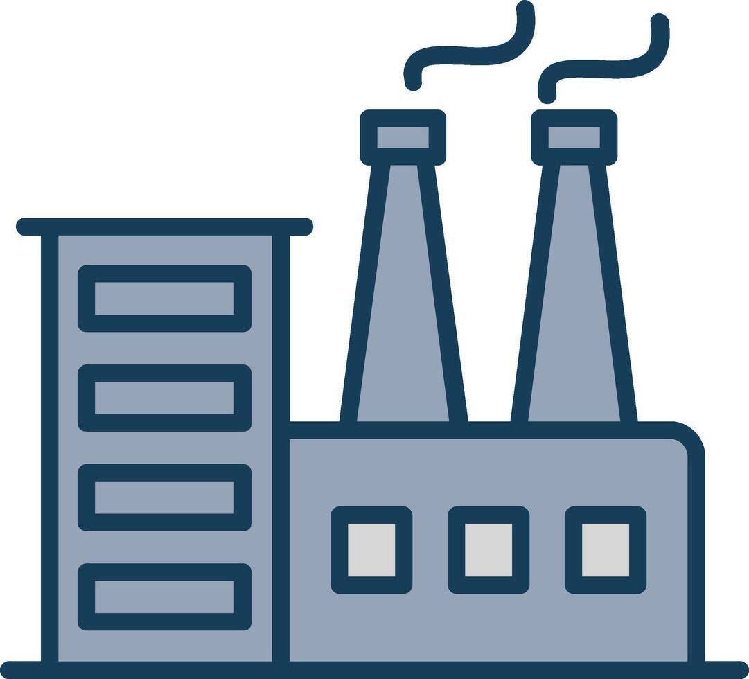 Power Plant Line Filled Grey Icon vector