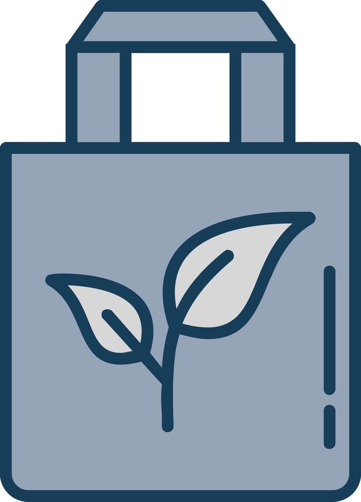 Eco Bag Line Filled Grey Icon vector