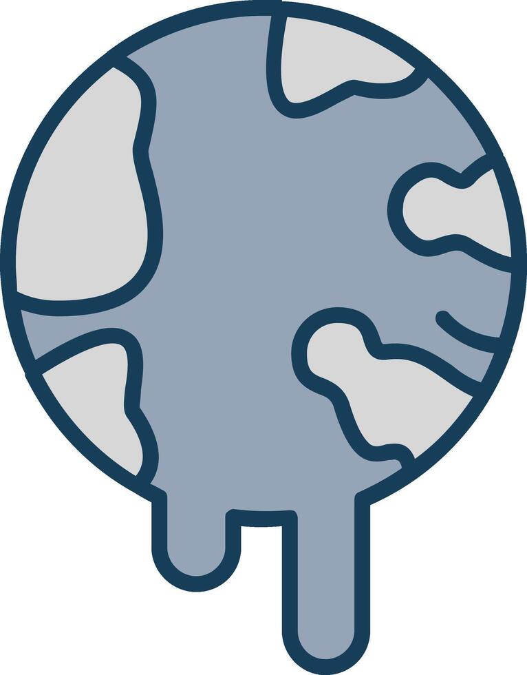 Global Warming Line Filled Grey Icon vector