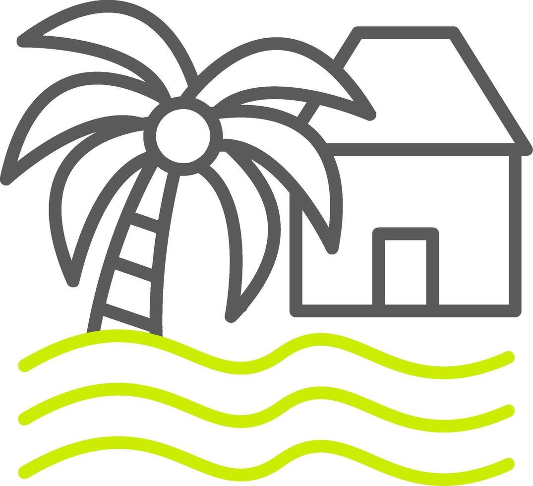 Beach House Line Two Color Icon vector