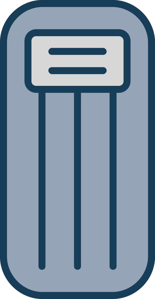 Beach Mattress Line Filled Grey Icon vector