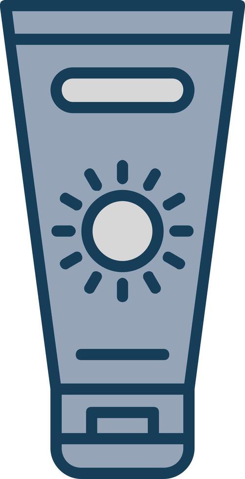 Sun Cream Line Filled Grey Icon vector