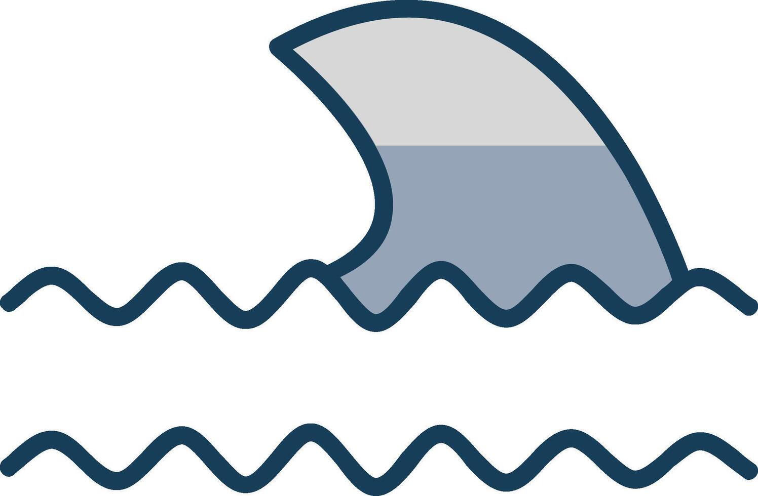 Oceano olas línea lleno gris icono vector