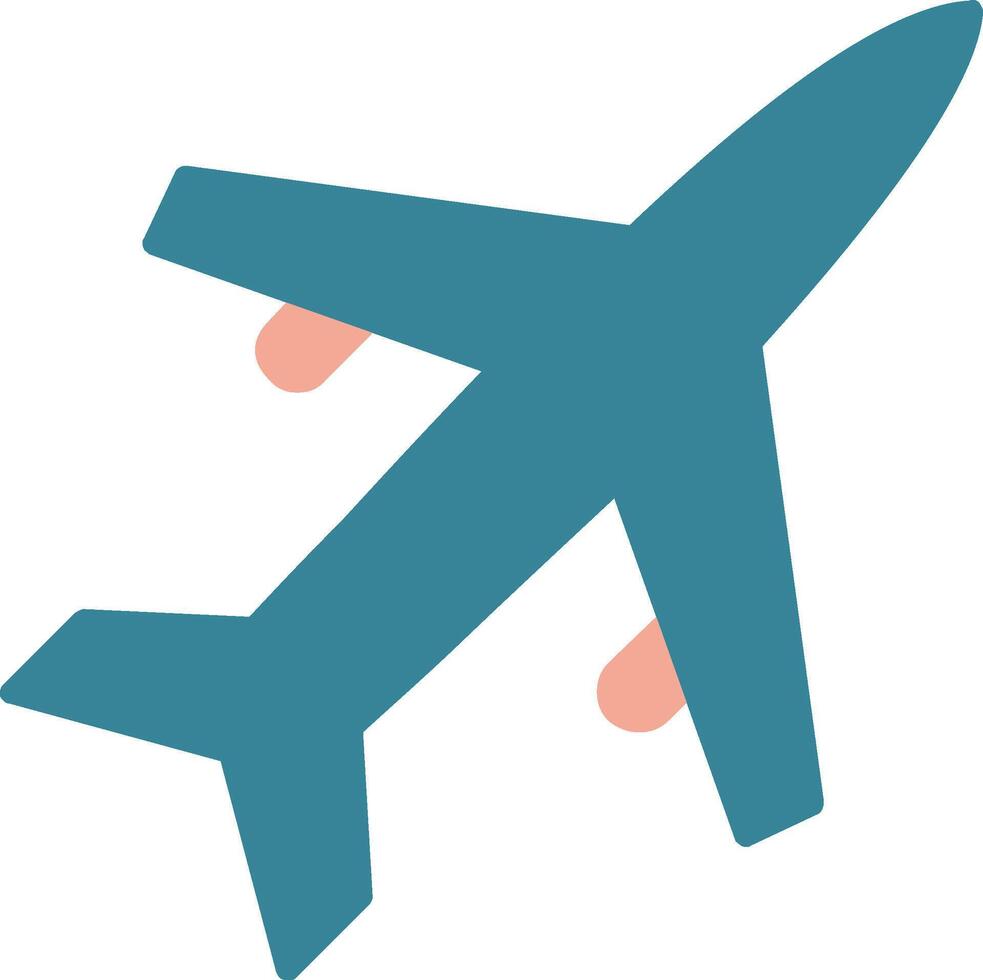 Old Plane Glyph Two Color Icon vector