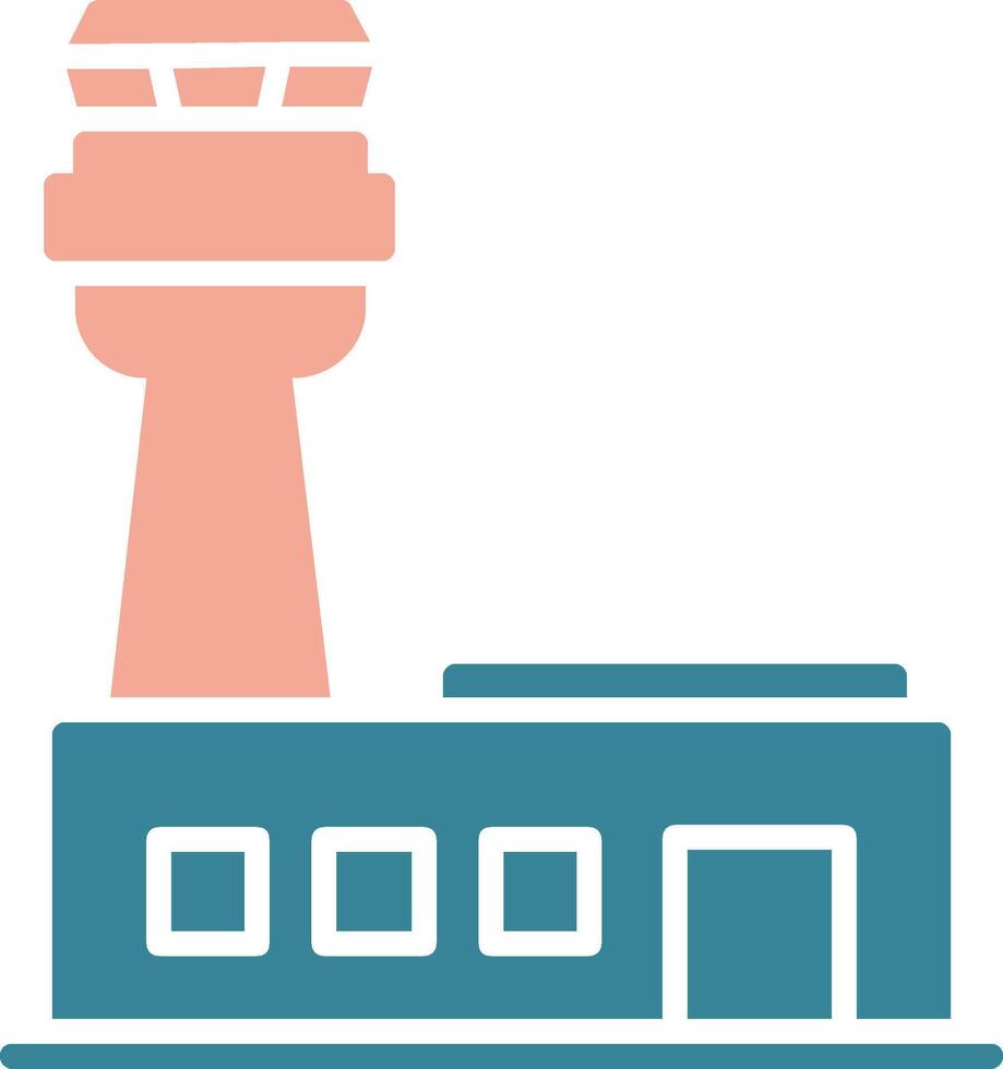 aeropuerto glifo icono de dos colores vector