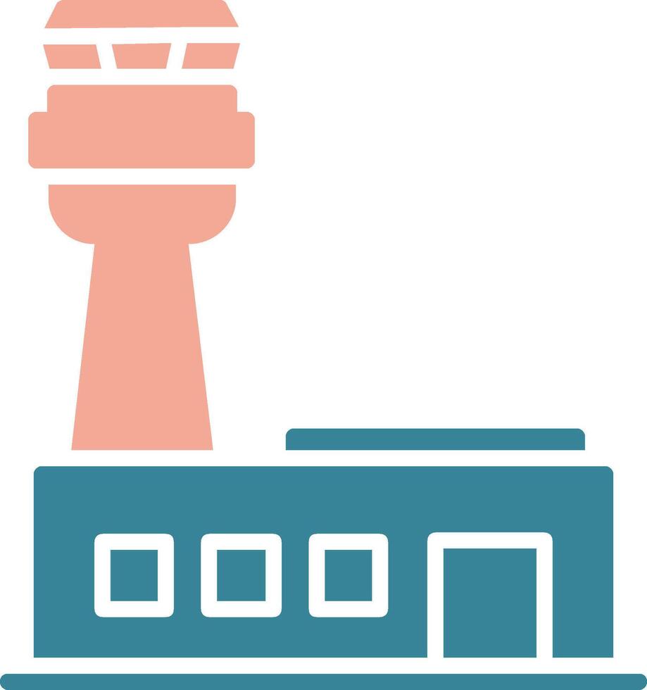 Airport Glyph Two Color Icon vector