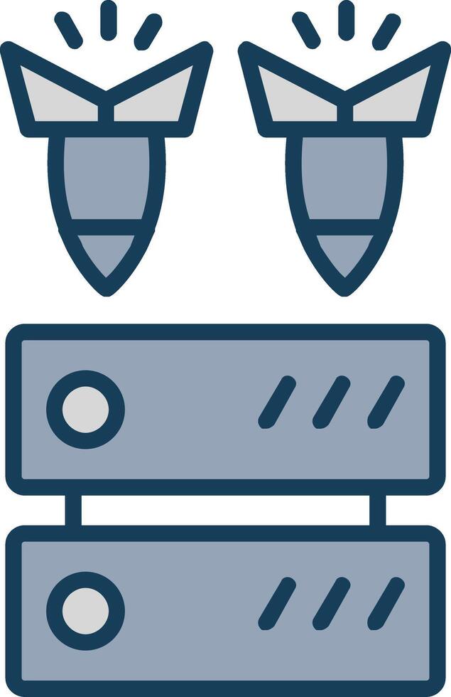 Ddos Line Filled Grey Icon vector