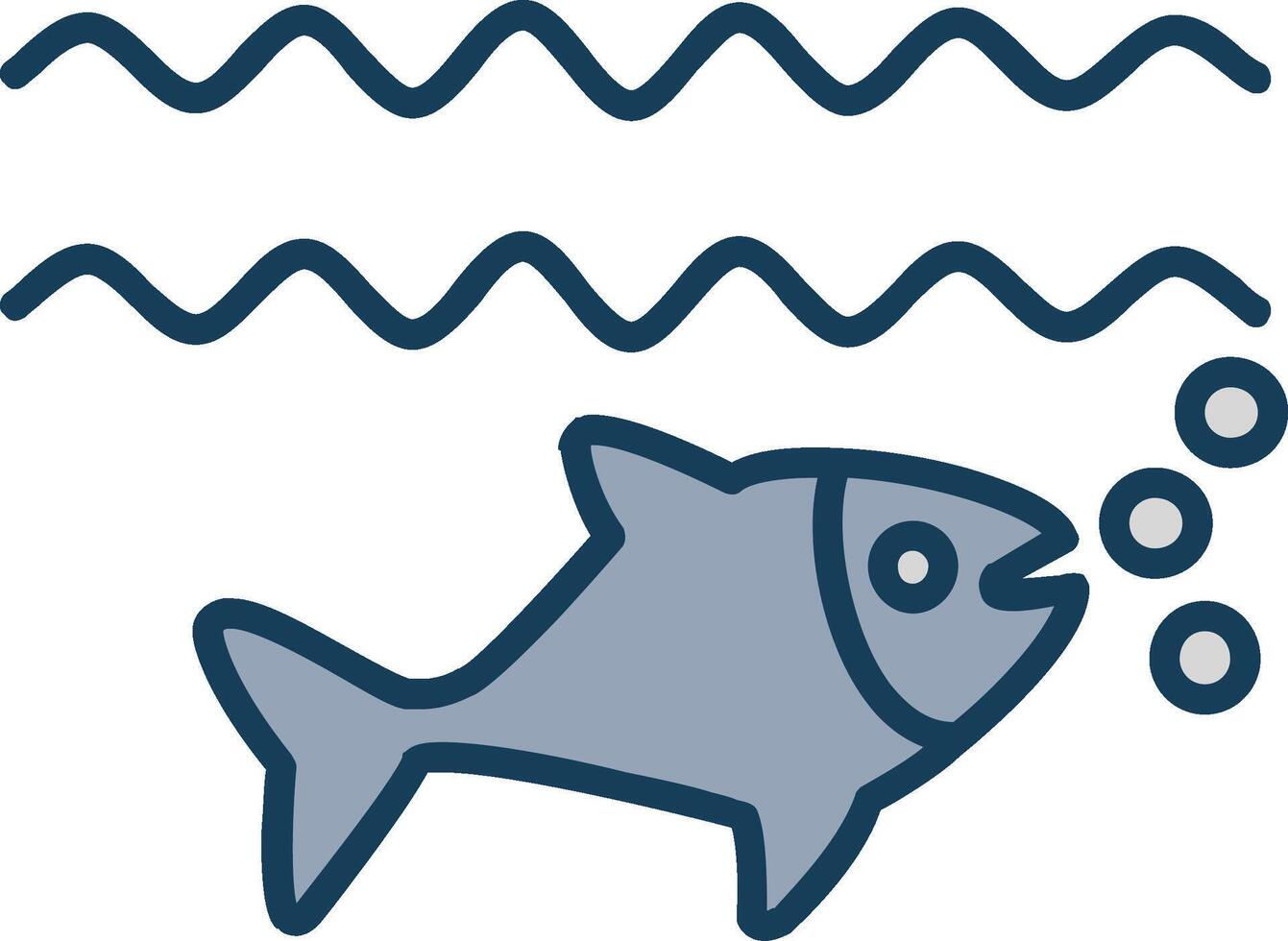 Fish Line Filled Grey Icon vector