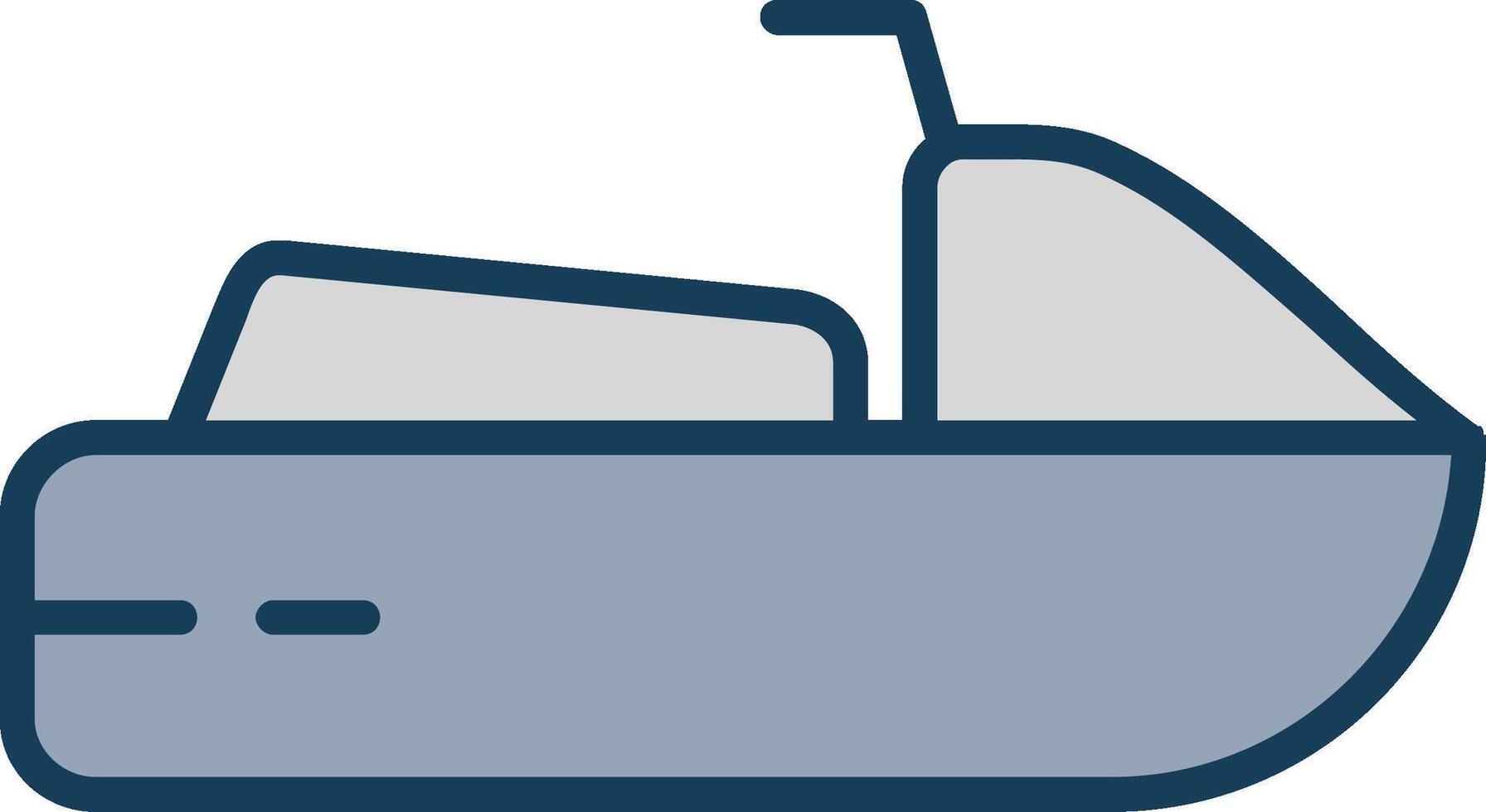 Jet Ski Line Filled Grey Icon vector