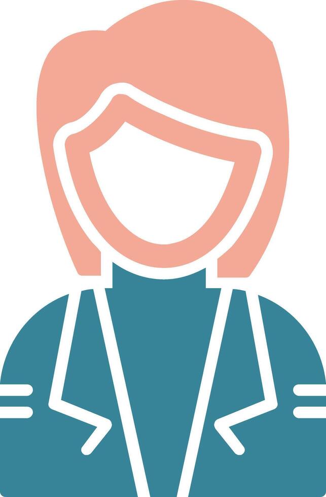 Stewardess Glyph Two Color Icon vector