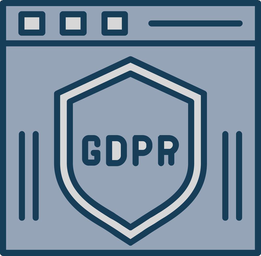 Gdpr Line Filled Grey Icon vector