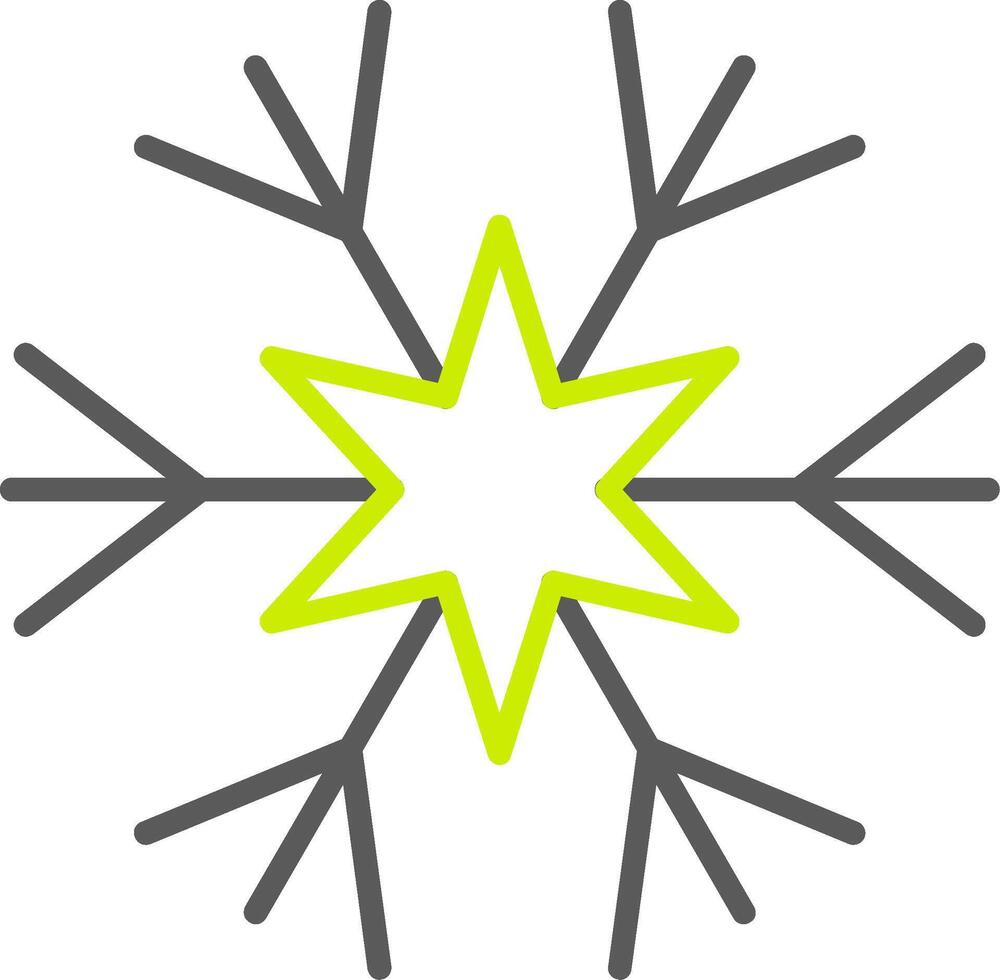 icono de dos colores de línea de copo de nieve vector