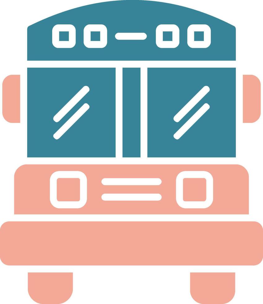 School Bus Glyph Two Color Icon vector