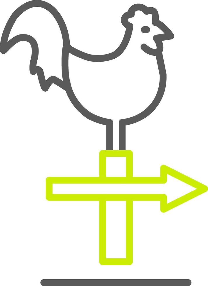 Chicken Line Two Color Icon vector