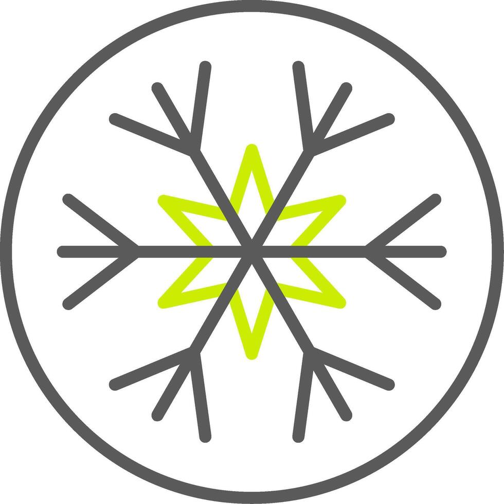 icono de dos colores de línea de copo de nieve vector