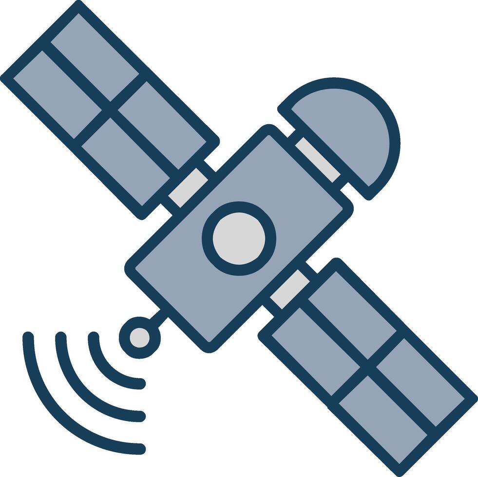 Satellite Line Filled Grey Icon vector