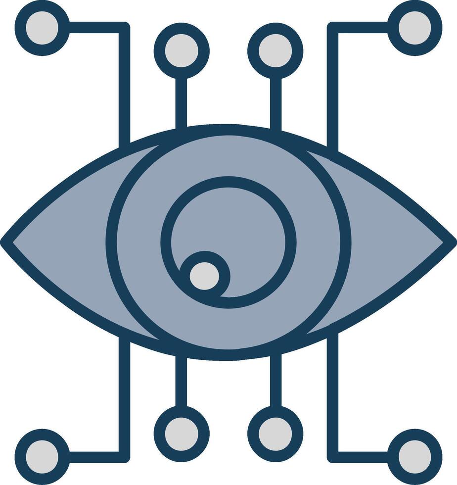 Eye Recognition Line Filled Grey Icon vector