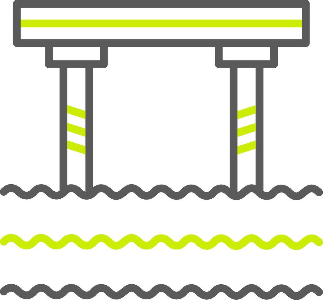 Bridge Line Two Color Icon vector