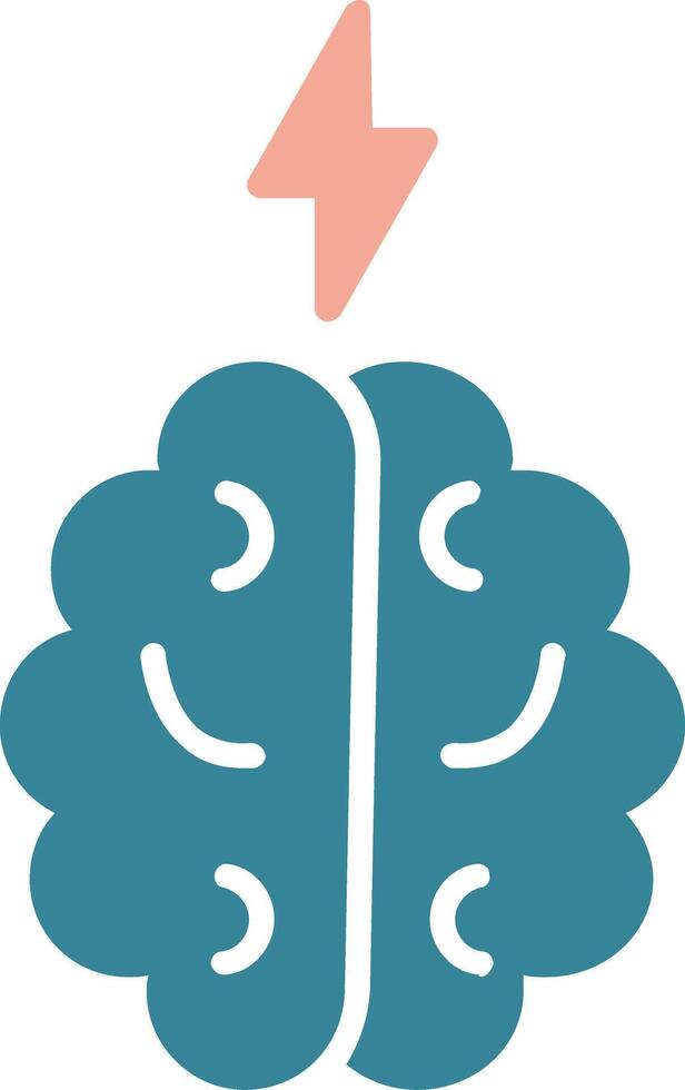 Brain Glyph Two Color Icon vector