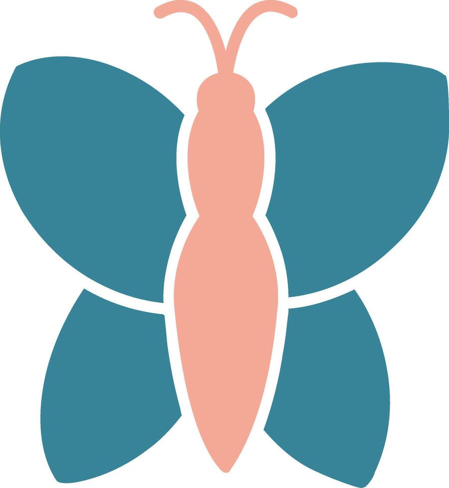 Butterfly Glyph Two Color Icon vector
