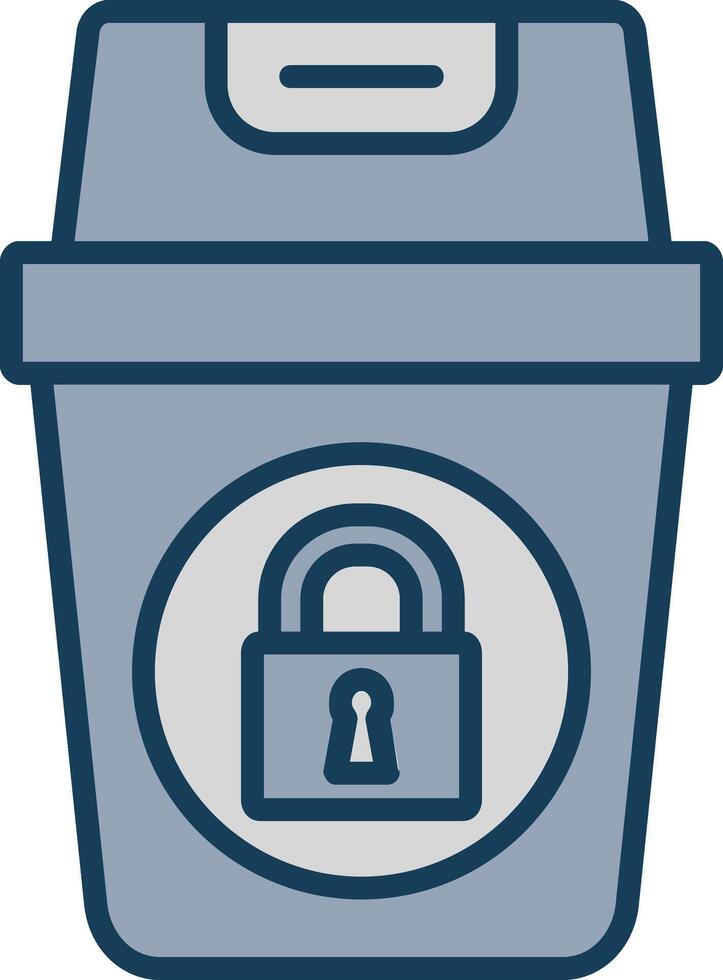 Recycle Bin Line Filled Grey Icon vector