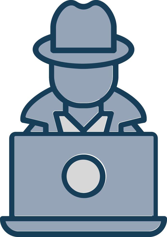 hacker línea lleno gris icono vector