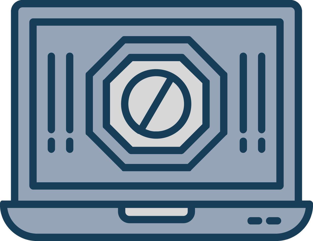 Ad Blocker Line Filled Grey Icon vector
