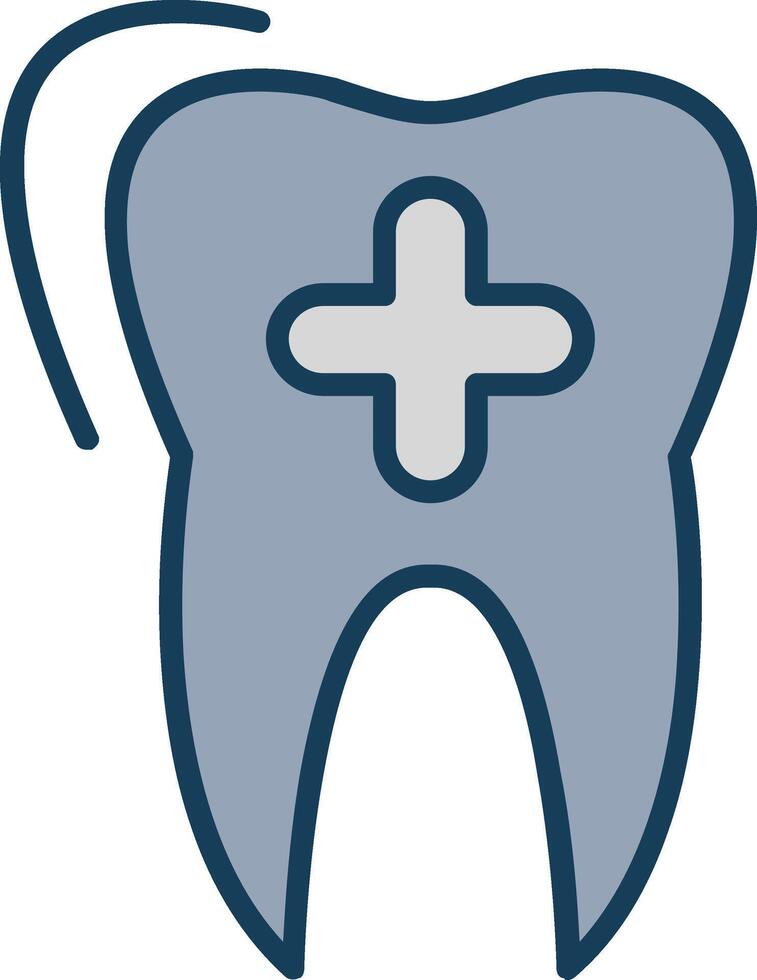 dental cuidado línea lleno gris icono vector