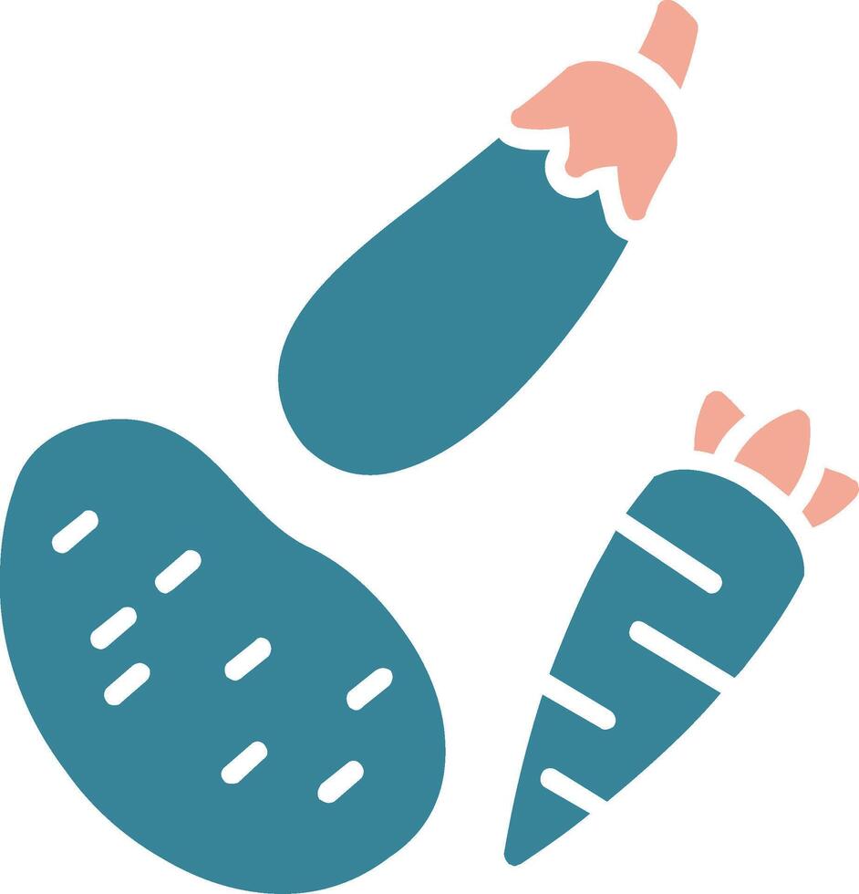 Vegetables Glyph Two Color Icon vector