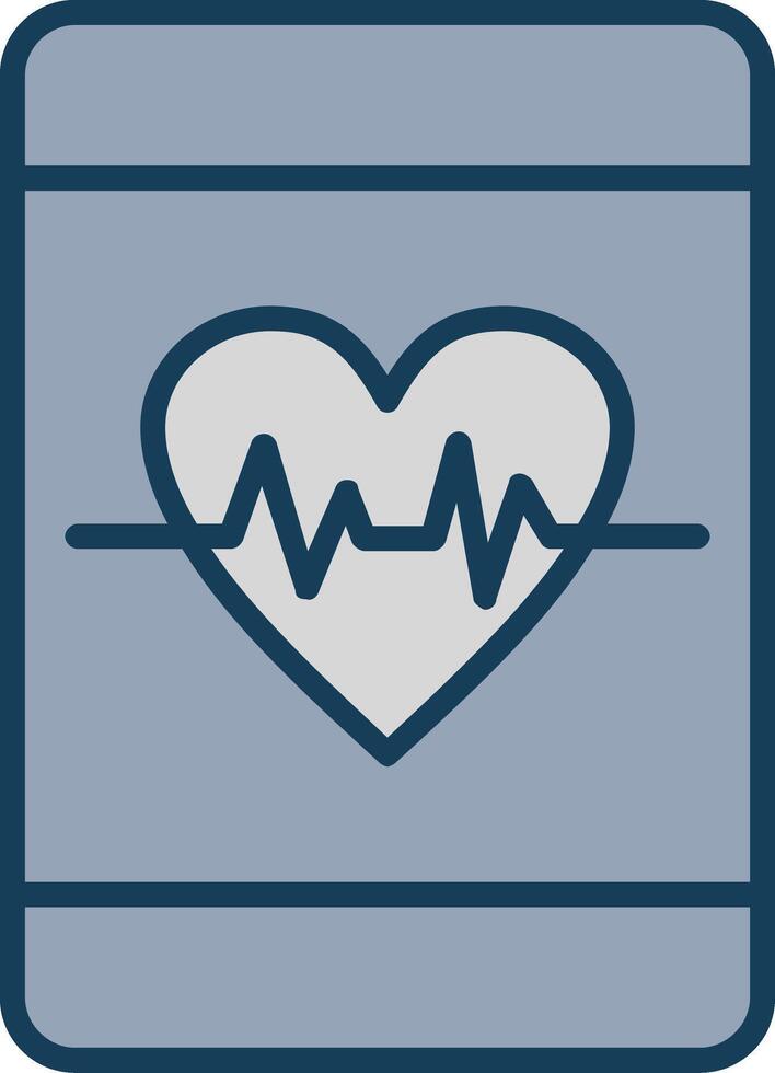Heart Care Line Filled Grey Icon vector