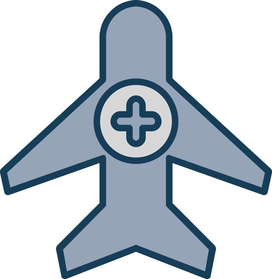 Air Medical Service Line Filled Grey Icon vector