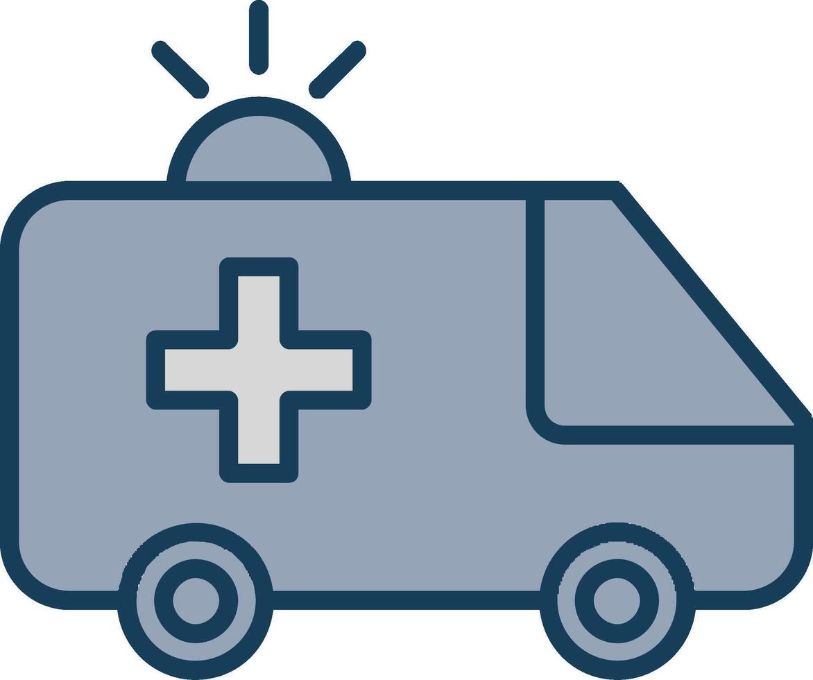 ambulancia línea lleno gris icono vector