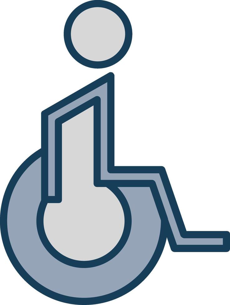 Handicaped Patient Line Filled Grey Icon vector