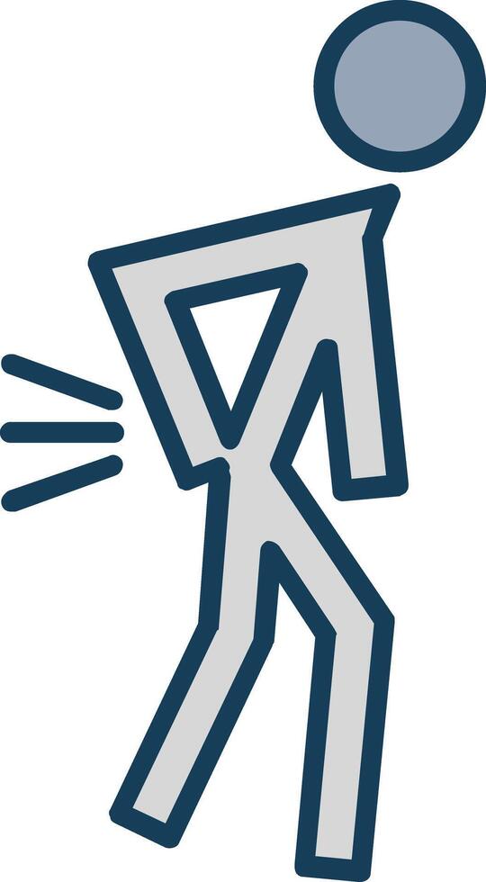 Chronic Pain Line Filled Grey Icon vector