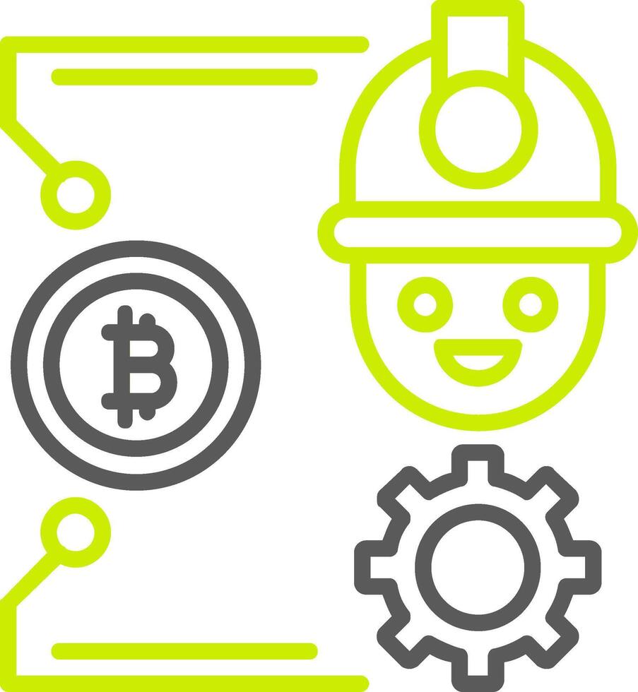 Bitcoin Craft Line Two Color Icon vector