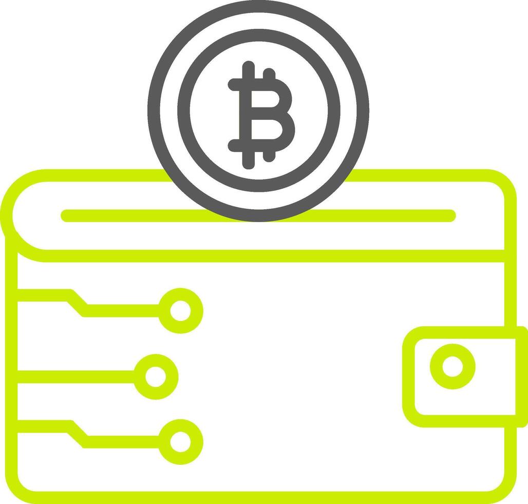 Cryptocurrency Wallet Line Two Color Icon vector