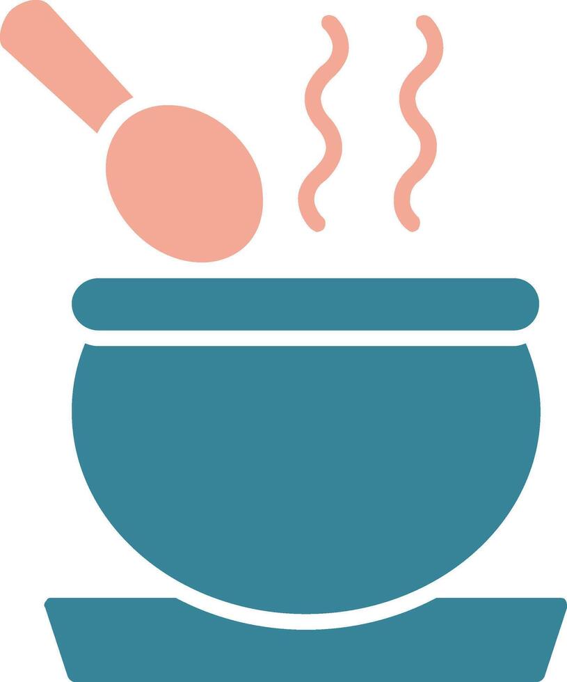 Soup Glyph Two Color Icon vector